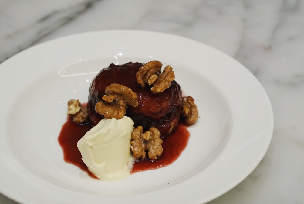 Monthly Recipe/Skye Gyngell’s Warm Damson Pudding with Jersey Cream