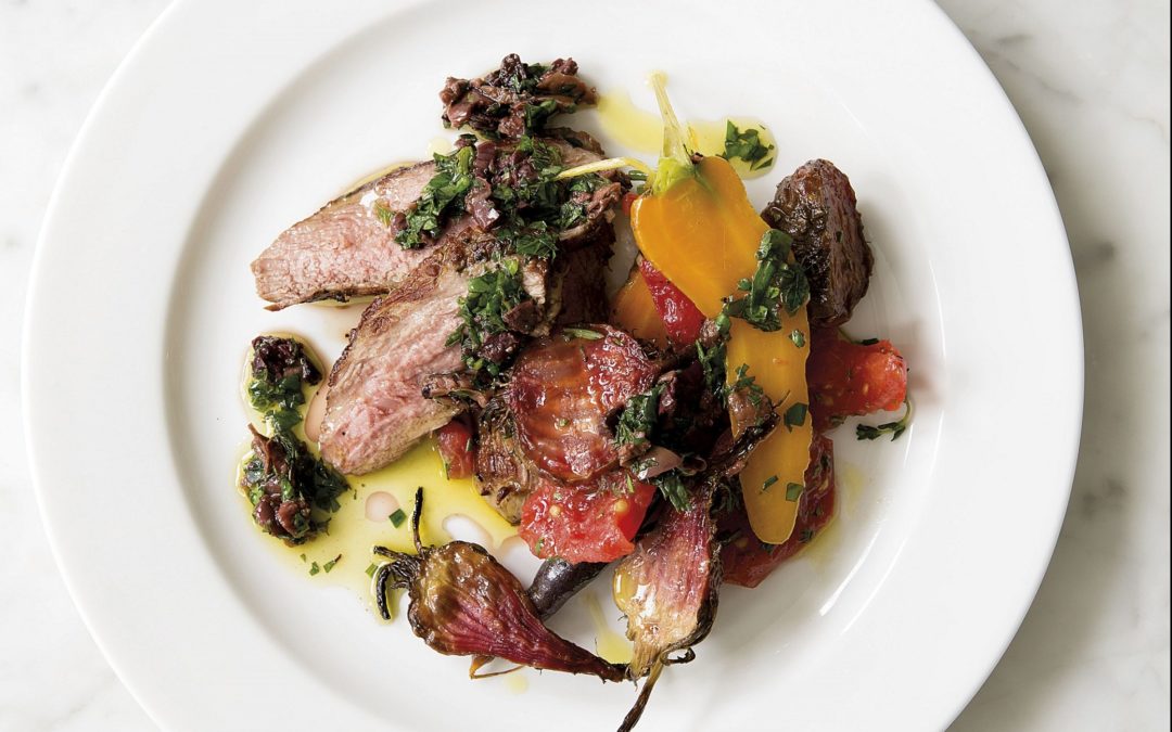 Monthly Recipe/ Butterflied Lamb with Roasted Beetroots and Carrots