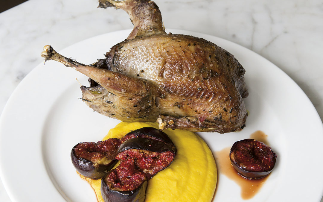 Monthly Recipe/Grouse with corn purée and roast figs